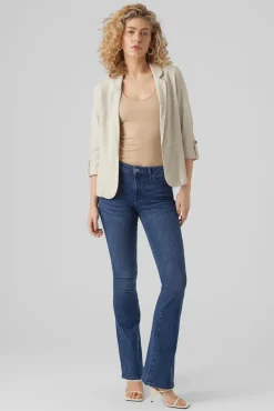 Vero Moda Blazers-Blazer feminino aberto com lapela Tostado
