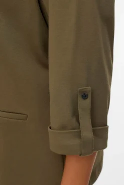 Vero Moda Curve Blazers-Blazer feminino aberto com lapela grande Verde