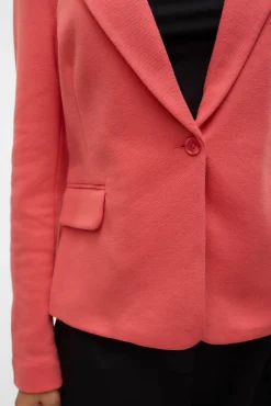 Vero Moda Blazers-Blazer feminino de manga comprida com bolsos Vermelho