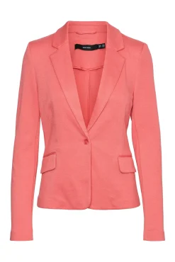 Vero Moda Blazers-Blazer feminino de manga comprida com bolsos Vermelho