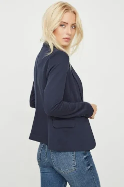 Vero Moda Blazers-Blazer feminino de manga comprida com bolsos Azul