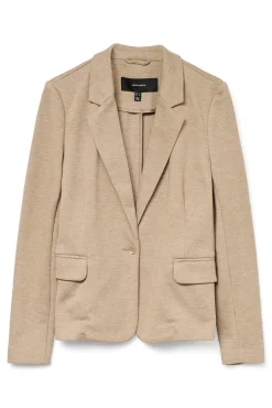 Vero Moda Blazers-Blazer feminino de manga comprida com bolsos Castanho