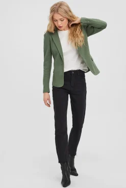 Vero Moda Blazers-Blazer feminino de manga comprida com bolsos Verde