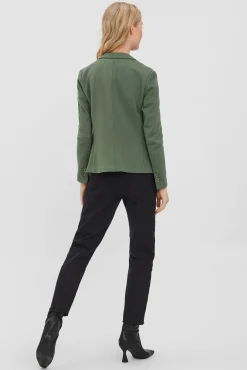 Vero Moda Blazers-Blazer feminino de manga comprida com bolsos Verde