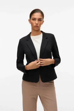Vero Moda Blazers-Blazer feminino de manga comprida com bolsos Preto