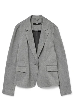 Vero Moda Blazers-Blazer feminino de manga comprida com bolsos Cinzento