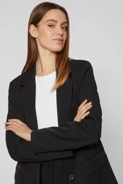 Vila Blazers-blazer grande Preto