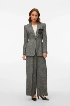Vero Moda Fatos|Blazers-Blazer longo com efeito marmorizado Cinzento