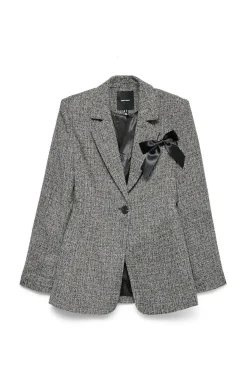 Vero Moda Fatos|Blazers-Blazer longo com efeito marmorizado Cinzento