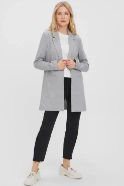 Vero Moda Blazers-Blazer manga comprida com bolsos Cinzento
