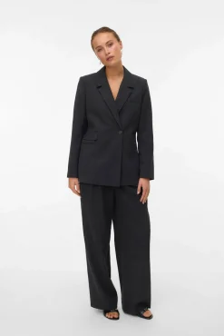 Vero Moda Fatos|Blazers-Blazer regular com efeito mesclado Cinzento