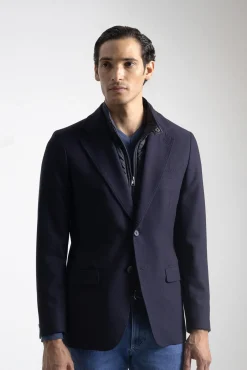 PuroEGO Blazers|Blazers-Blazer slim com gola removível Azul