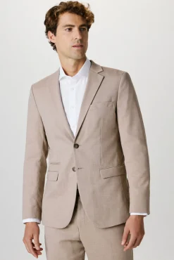 Selected Blazers|Blazers-Blazer Slim Fit com lã Castanho