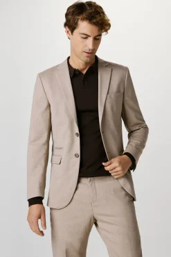 Selected Blazers|Blazers-Blazer Slim Fit com lã Castanho