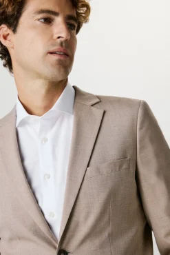 Selected Blazers|Blazers-Blazer Slim Fit com lã Castanho
