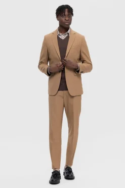 Selected Blazers|Blazers-Blazer Slim Fit com lã Castanho