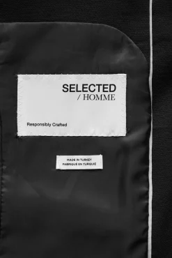 Selected Blazers|Blazers-Blazer Slim Fit com lã Preto