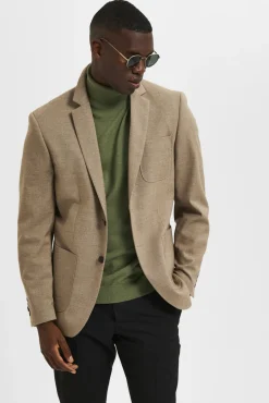 Selected Fatos-Blazer slim fit elaborado com materiais reciclados Castanho
