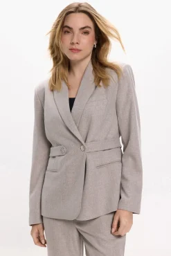 Vila Fatos|Blazers-Blazer trespassado com botões Cinzento