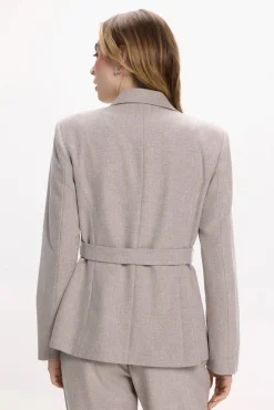 Vila Fatos|Blazers-Blazer trespassado com botões Cinzento