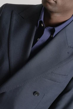 PuroEGO Blazers|Blazers-Blazer trespassado duplo slim fit Azul