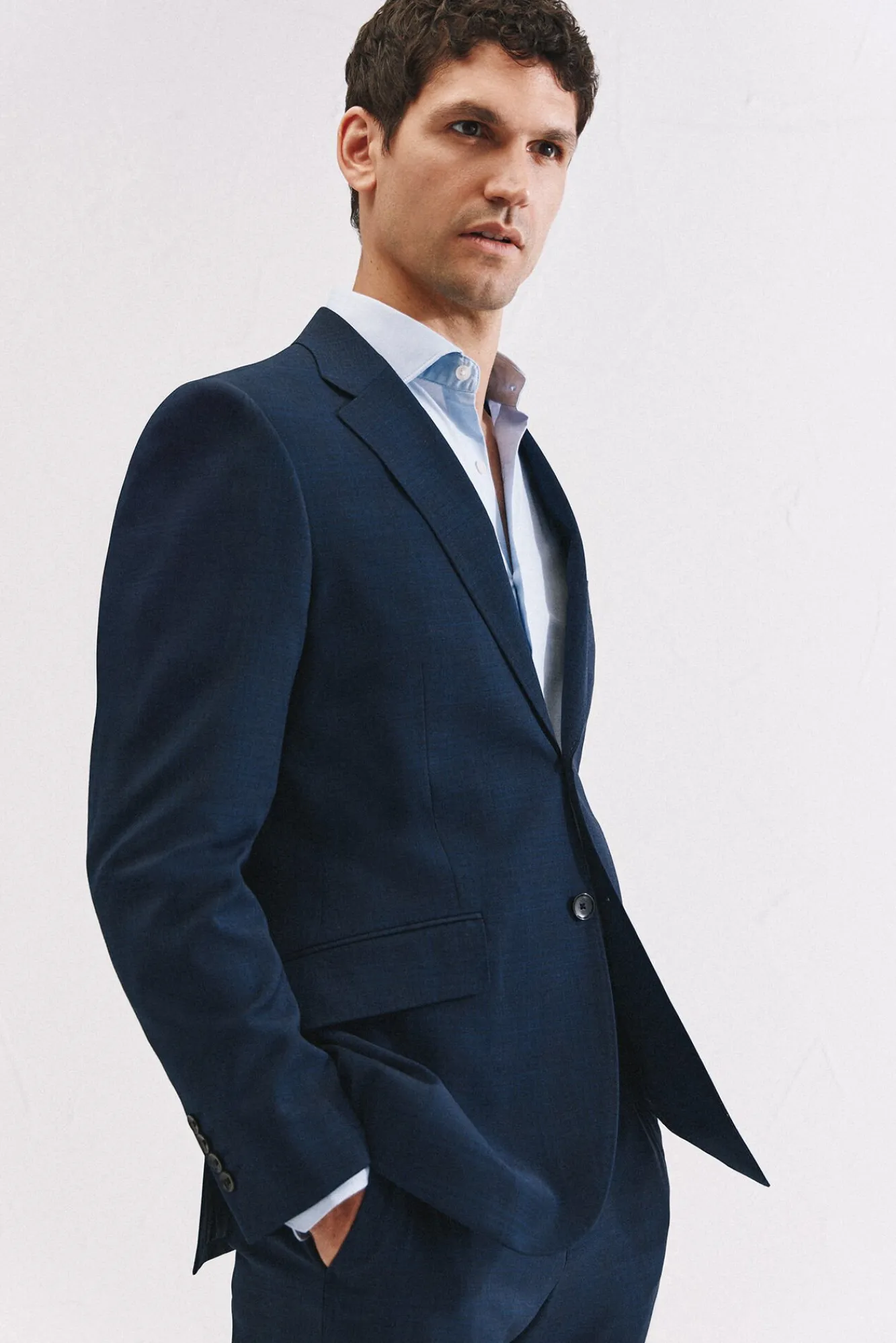 Cortefiel Blazers|Blazers-Blazer xadrez slim fit Azul