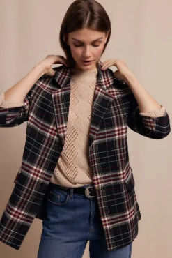 Slowlove Blazers-Blazer xadrez com tachas Multicolorido