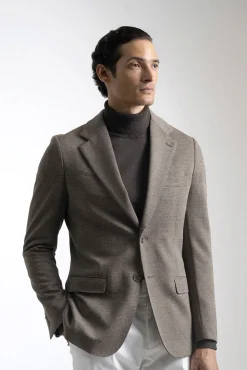 PuroEGO Blazers|Blazers-Blazer xadrez galês slim fit Cinzento