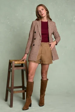 Polín Et Moi Fatos|Blazers-Blazer xadrez Hatty Castanho