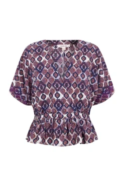 Slowlove Blusas-Blusa bordado estampada Multicolorido