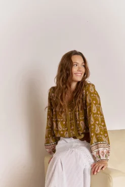 Jaase Blusas-Blusa Bree com estampado Amalie Tostado