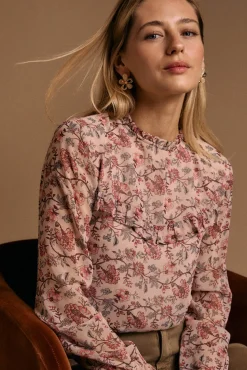 Polín Et Moi Blusas-Blusa Brisa com estampado de flores Impress&atilde;o