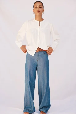 Cortefiel Blusas-Blusa com bordado Branco