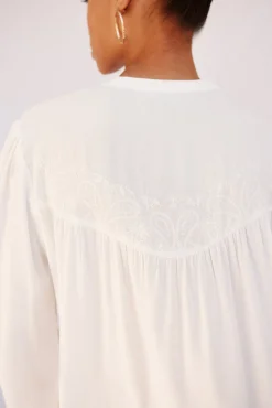 Cortefiel Blusas-Blusa com bordado Branco