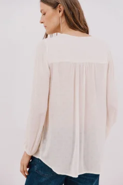 Cortefiel Blusas-Blusa com borlas Branco