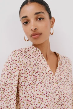 Cortefiel Blusas-Blusa com cintado = entallado frontal Multicolorido