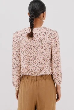 Cortefiel Blusas-Blusa com cintado = entallado frontal Multicolorido