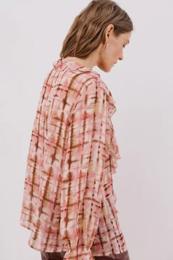 Cortefiel Blusas-Blusa com folho na frente Impress&atilde;o