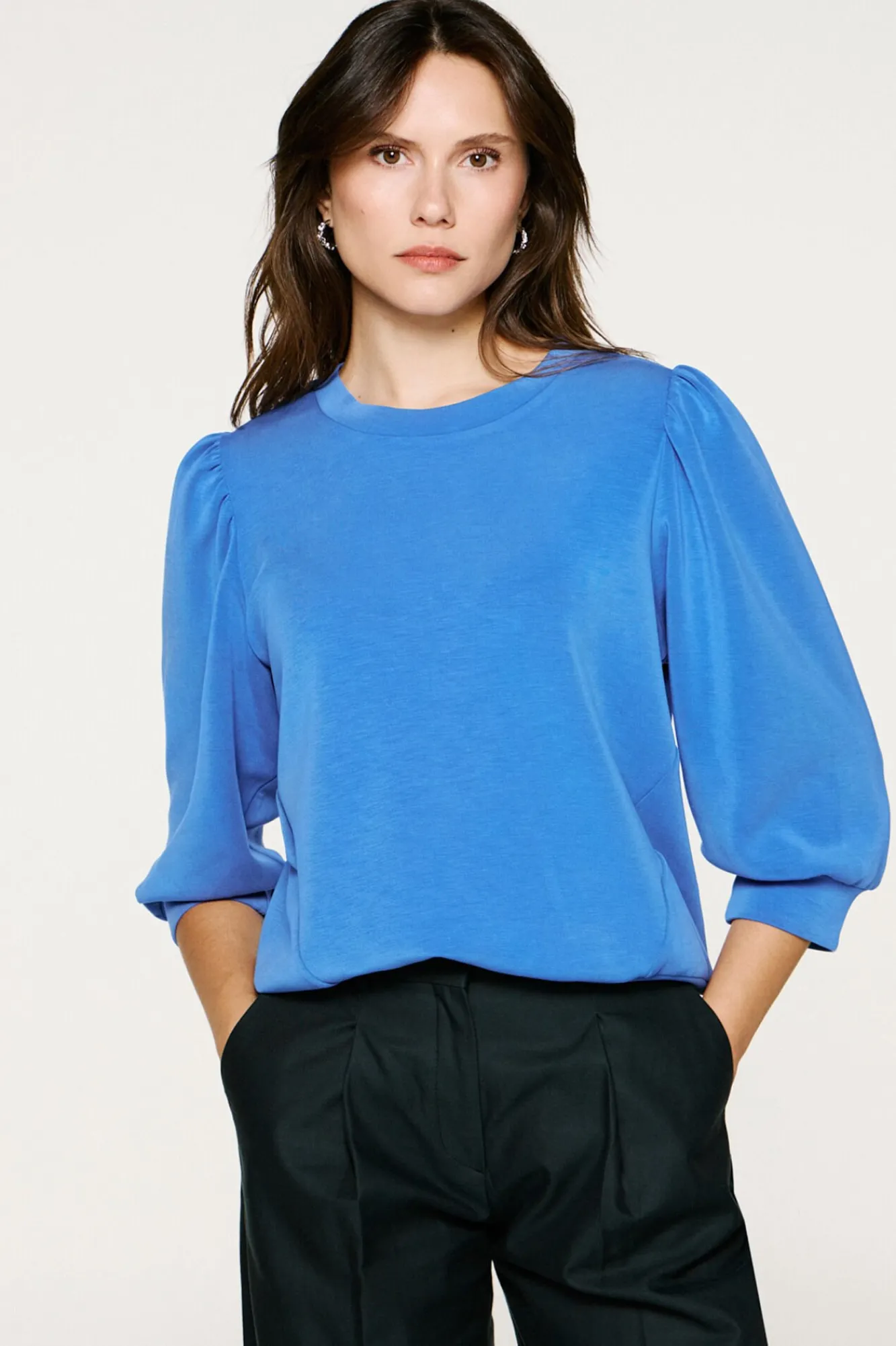 Selected T-Shirts|Sweatshirts-Blusa com manga top Azul