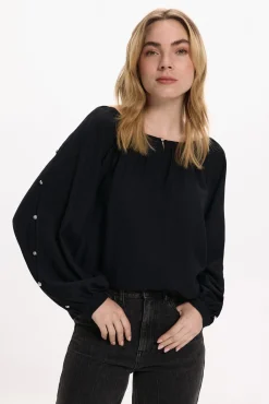 Vila Blusas-Blusa com mangas abotoadas Preto