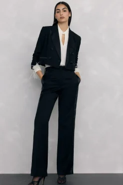 Pedro del Hierro Blusas-Blusa com punhos de penas Branco