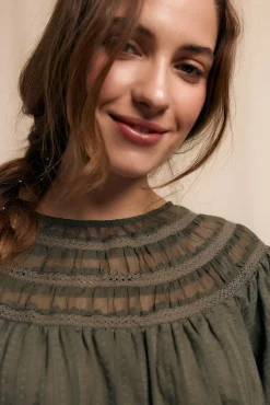 Slowlove Blusas-Blusa combinada Verde