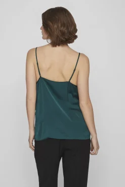 Vila Blusas-Blusa de alças ajustáveis fluida Verde