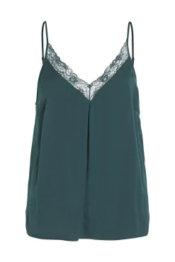 Vila Blusas-Blusa de alças ajustáveis fluida Verde