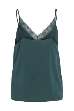 Vila Blusas-Blusa de alças ajustáveis fluida Verde