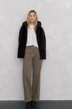 Pedro del Hierro Blusas-Blusa de chiffon com babados Ecru