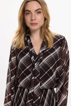 Vila Blusas-Blusa de chiffon com laçada Multicolorido