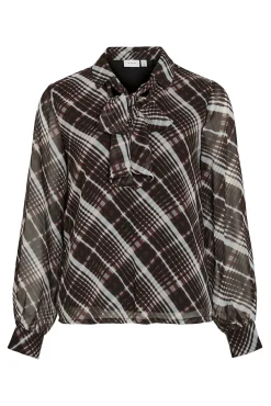 Vila Blusas-Blusa de chiffon com laçada Multicolorido