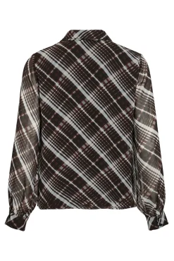 Vila Blusas-Blusa de chiffon com laçada Multicolorido