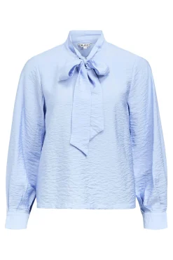 Object Blusas-Blusa de laço de viscose Azul